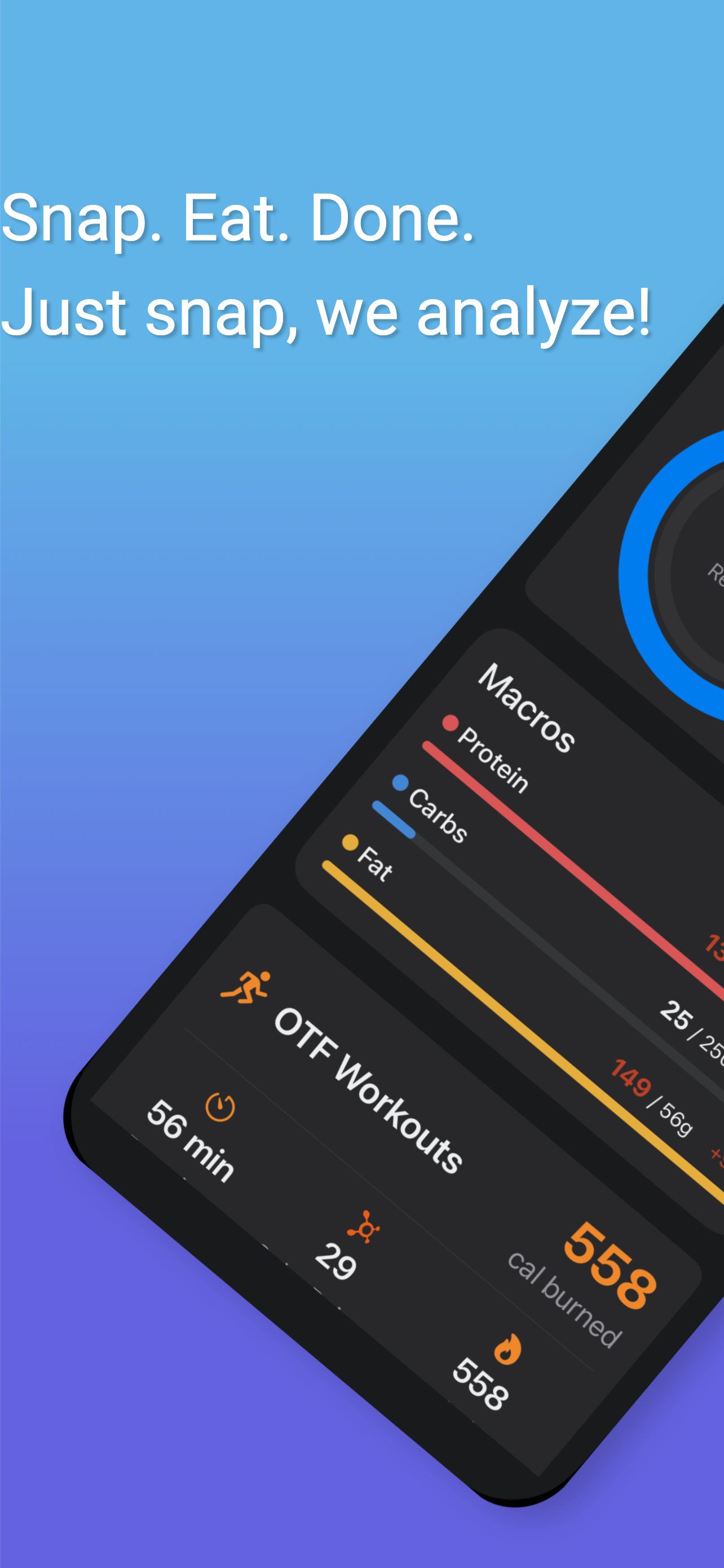 Snap meal capture screen