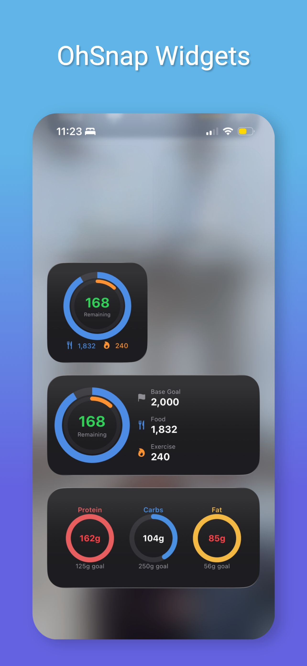 OhSnap widgets screen